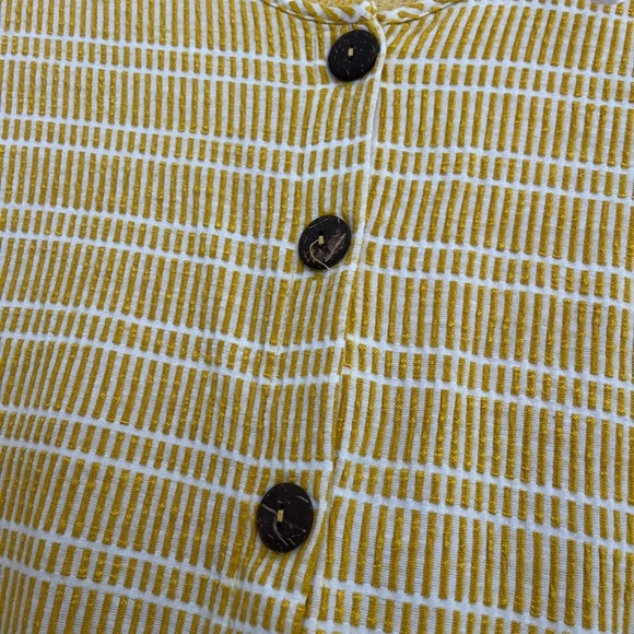 Yellow Button-Down Tie-Front Top - Picture 3 of 6